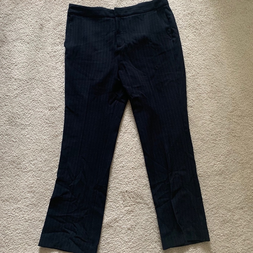 Joie cropped dark grey pinstripe pants